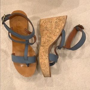 K. Jacques St Tropez cork wedge sandals
